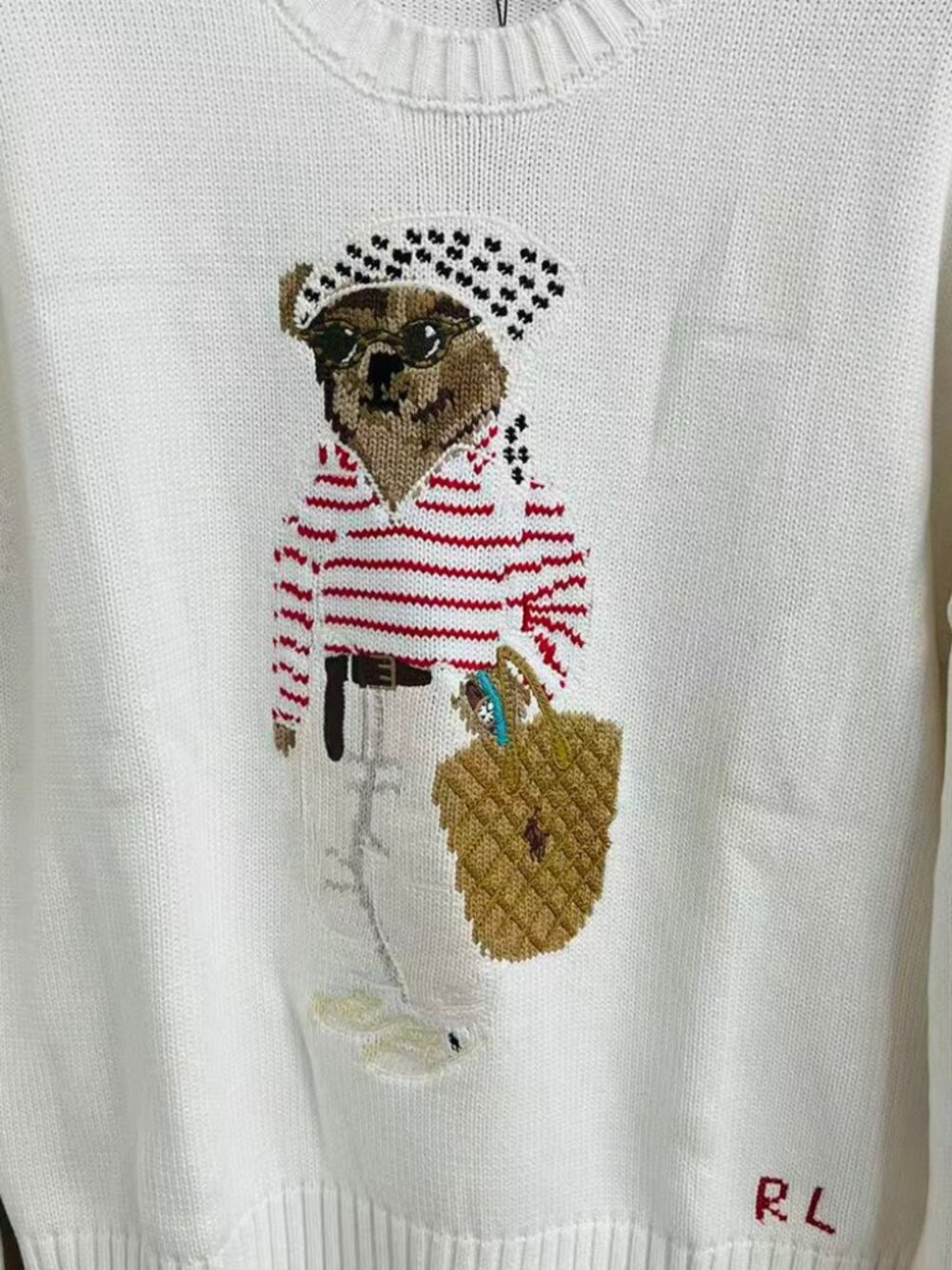 White Ralph Lauren Polo Bear Knit Sweater - Picture 3 of 7